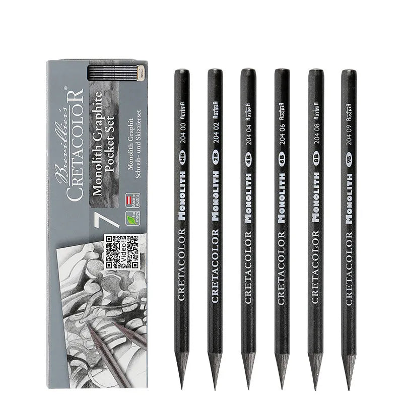 Wood-free graphite sketch pencil with full graphite core, 146mm length drawing tool