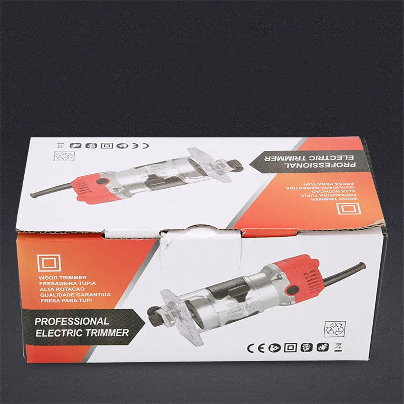 800W electric wood polishing trimmer handheld sander with aluminium casing.