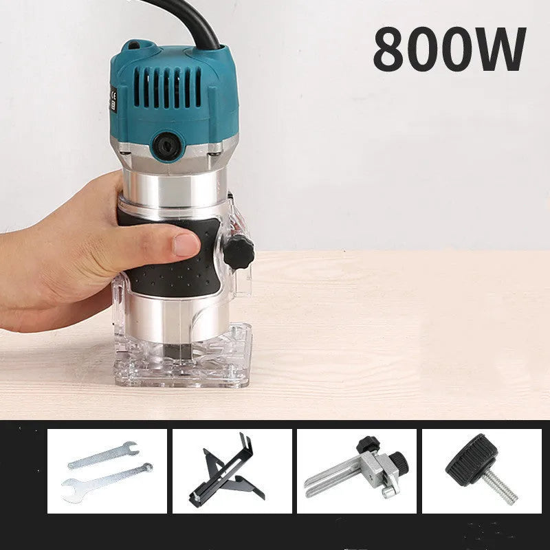 800W electric wood polishing trimmer handheld sander with aluminium casing.