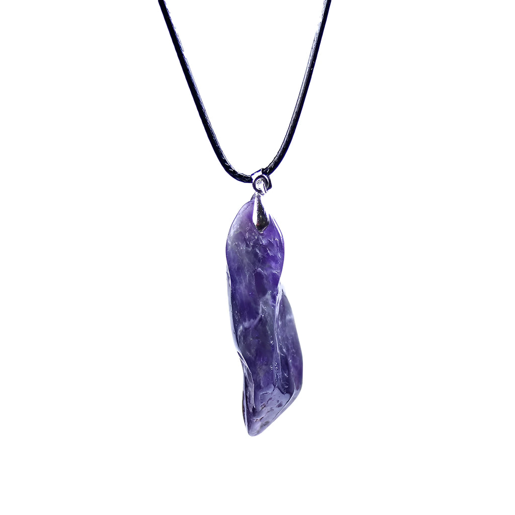 Natural amethyst dog teeth pendant with purple colour, 20-30mm length, modern simplicity style