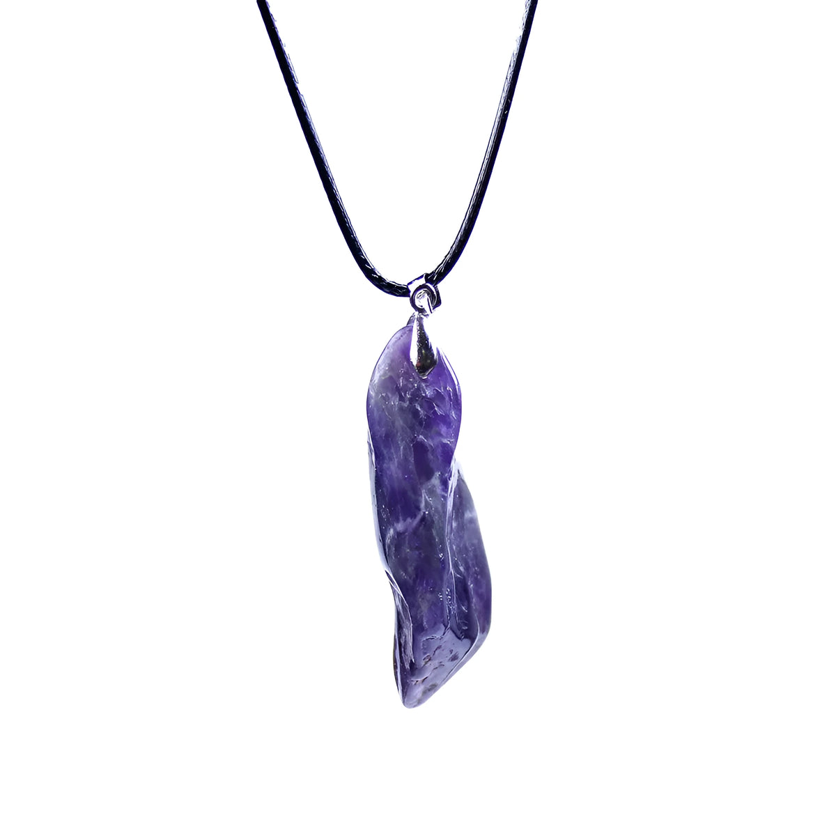 Natural amethyst dog teeth pendant with purple colour, 20-30mm length, modern simplicity style