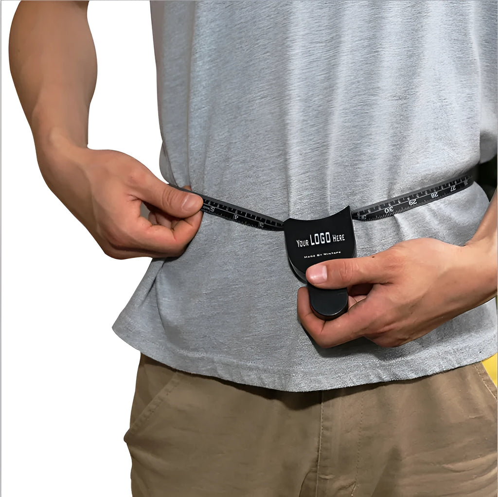 Black ABS body fat caliper measurement tool with digital display and cable