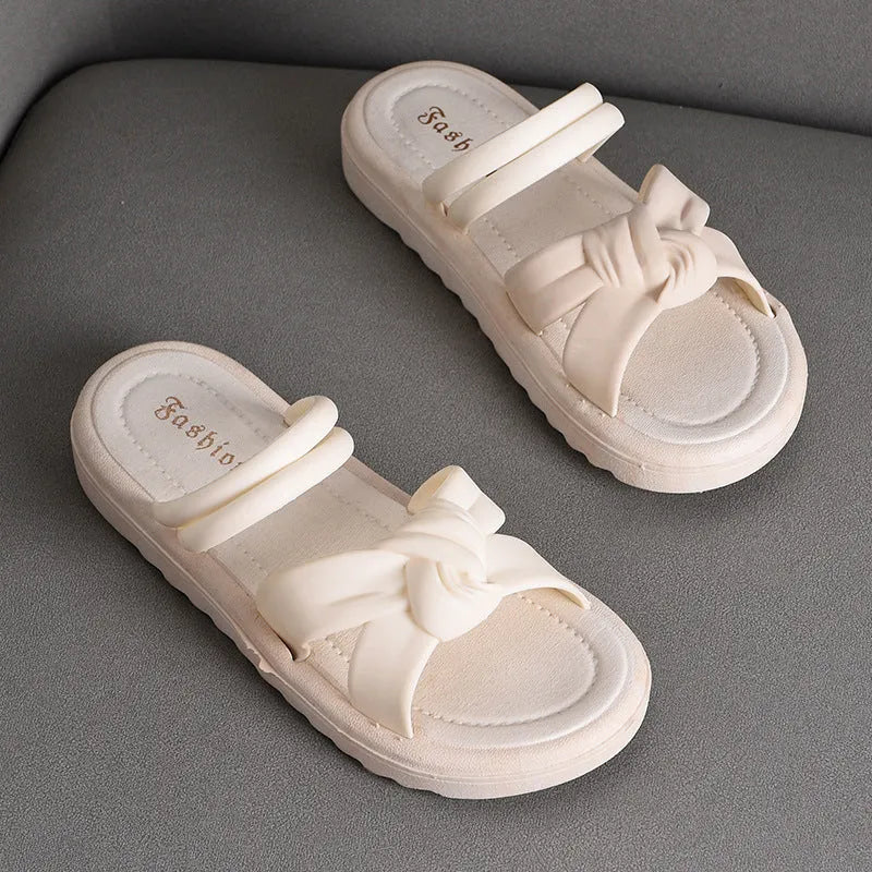 Women's black and white two-way wear sandals with thick soft back and injection moulded PVC soles