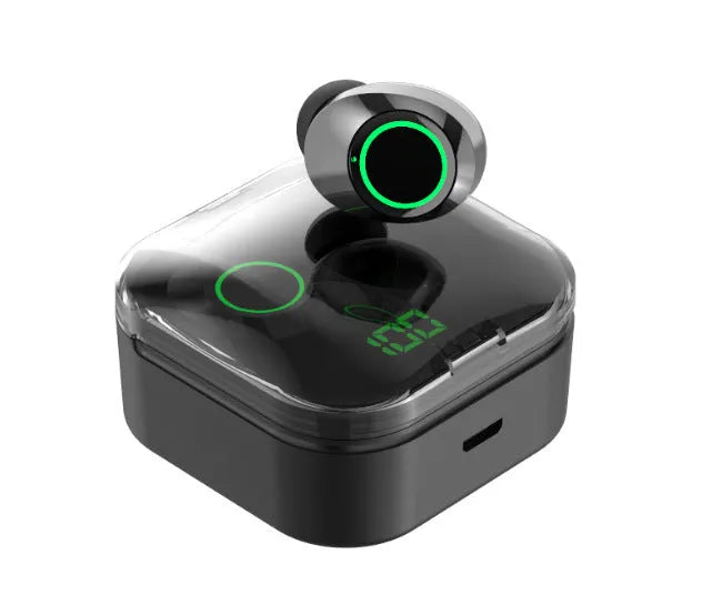 Black true wireless stereo sports earbuds with touch-sensitive controls on the housing.