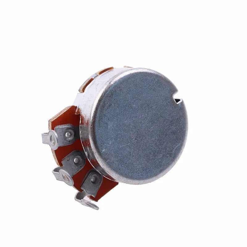 Metal electric guitar potentiometer knob for volume and tone control replacement.