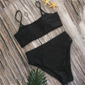 Solid colour ladies swimsuit bikini with chest pad in polyester fibre