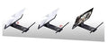 Black and white acrylic mobile phone stand with transparent screen support