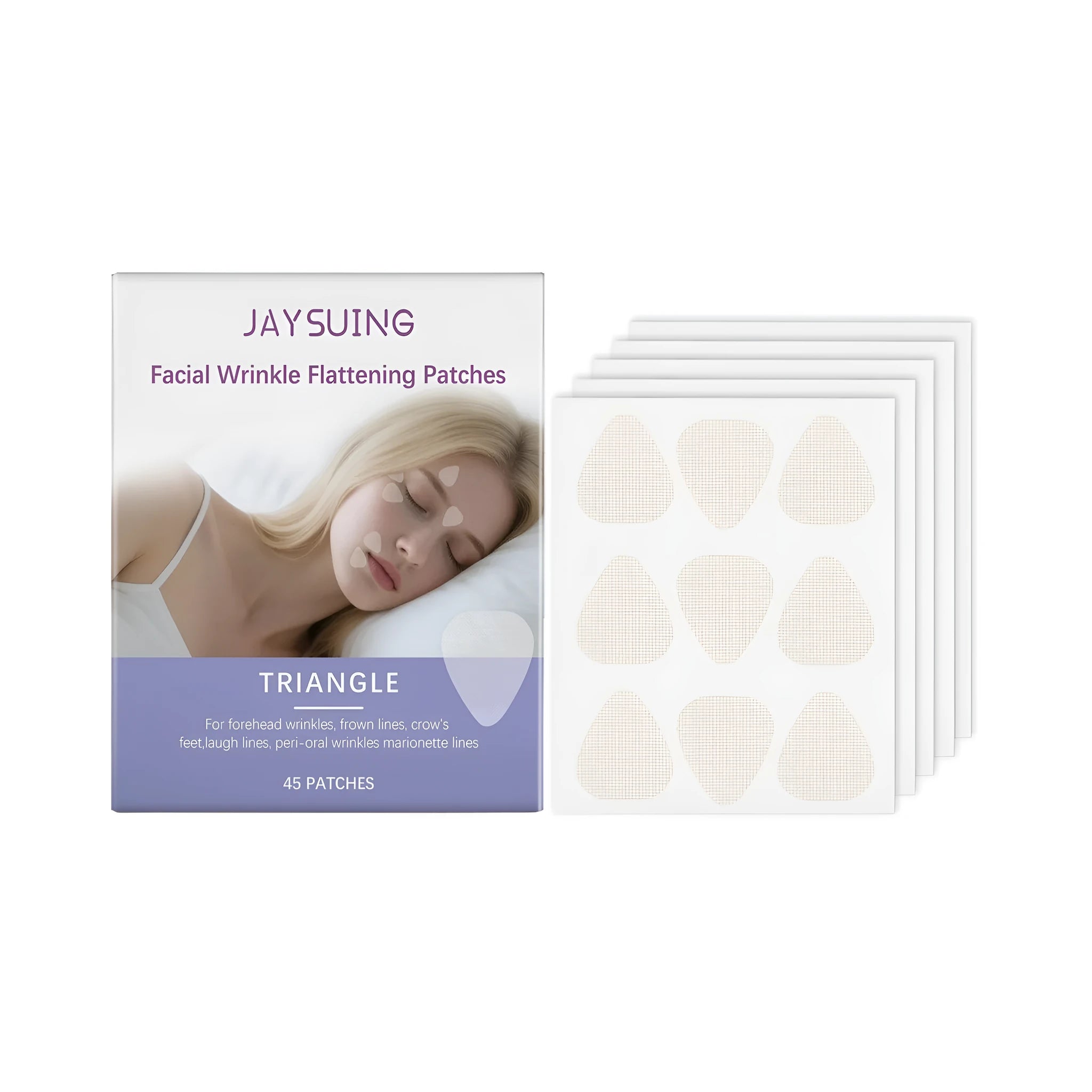 Pack of 45 Houttuynia Cordata extract facial hydration patches for skincare.