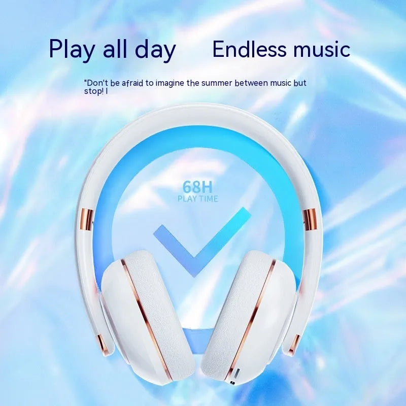 Bluetooth 5.2 wireless headphones with microphone, 40mm driver, Type-C charging, in Classic Black