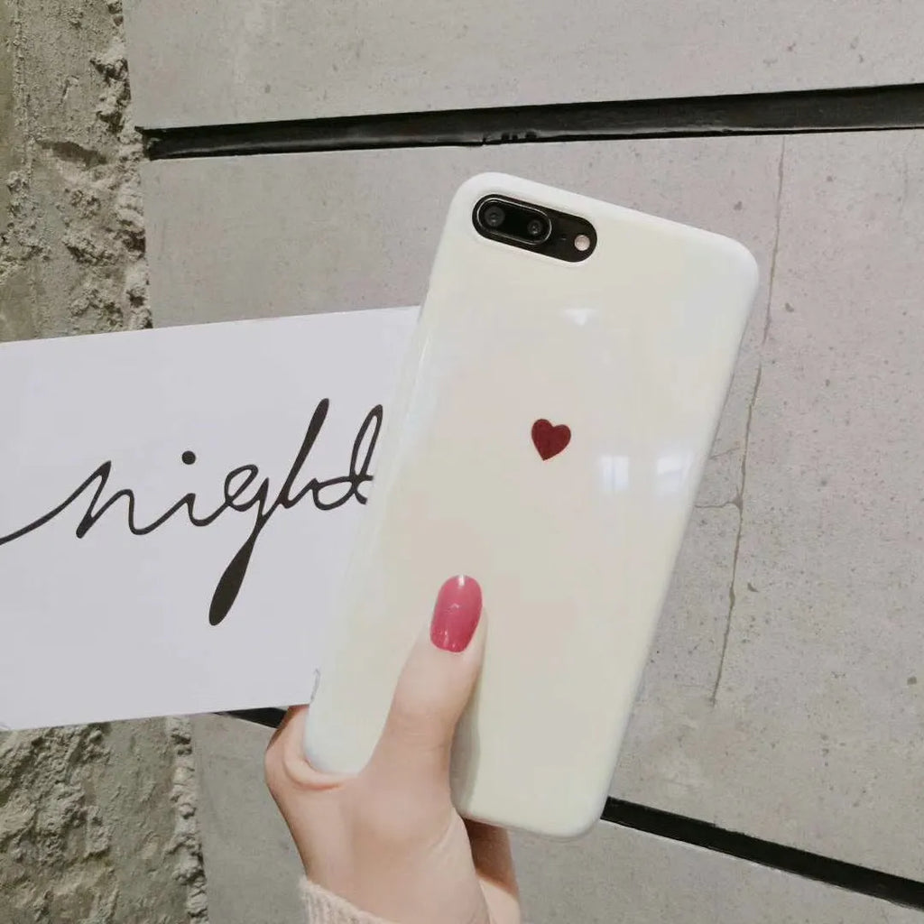 Bluwhite and White simple back cover iPhone case with blue light blocking for iPhone 6, 7, 8, and X models.