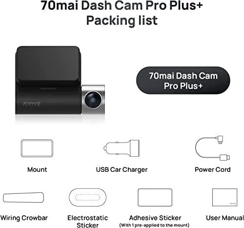70mai A500S-1 black front dash cam with 2.7K resolution and built-in GPS