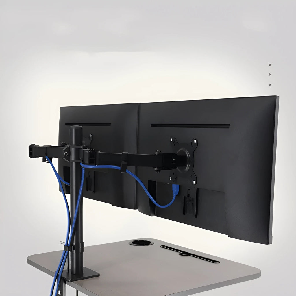 Computer monitor lifting rotating bracket in steel construction for 13-32 inch displays