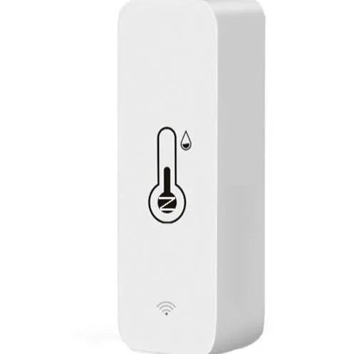 WiFi humidity and temperature sensor with ABS housing measuring 72mm by 25mm by 20mm