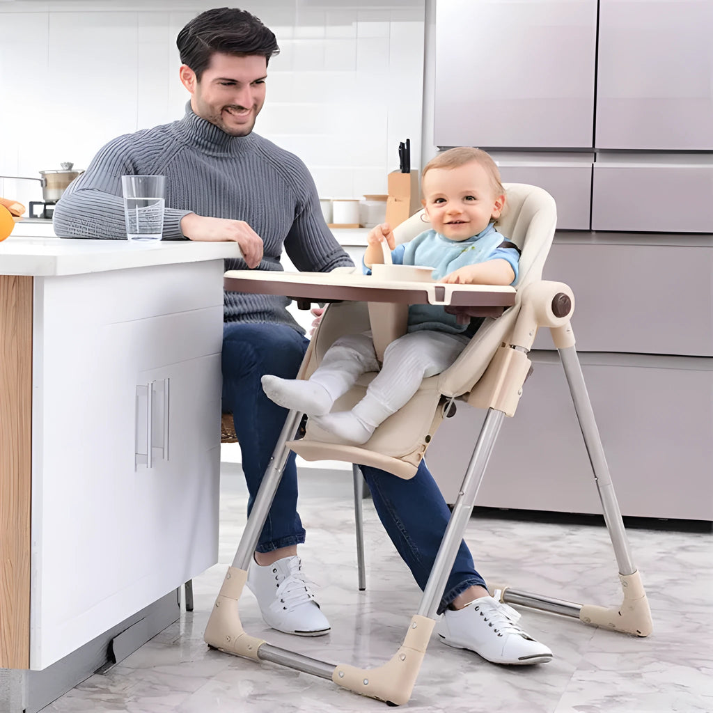 Blue anti-fall baby chair for toddler made from eco-friendly waterproof plastic