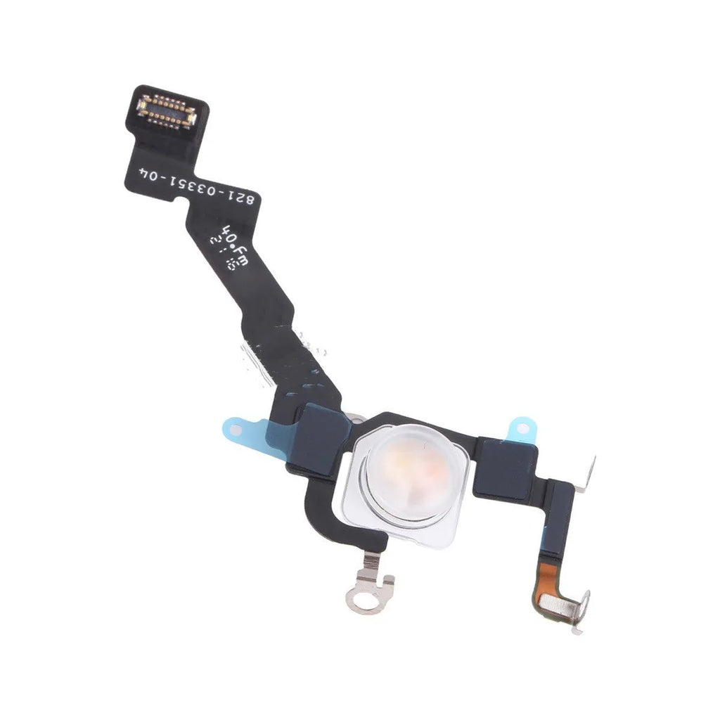 Original iPhone 13 Pro rear flashlight cable on white background