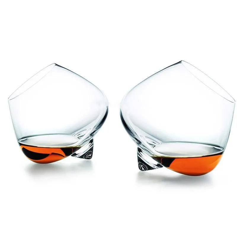 Crystal spirit glass wide belly whiskey tumbler 10.2cm height clear colour