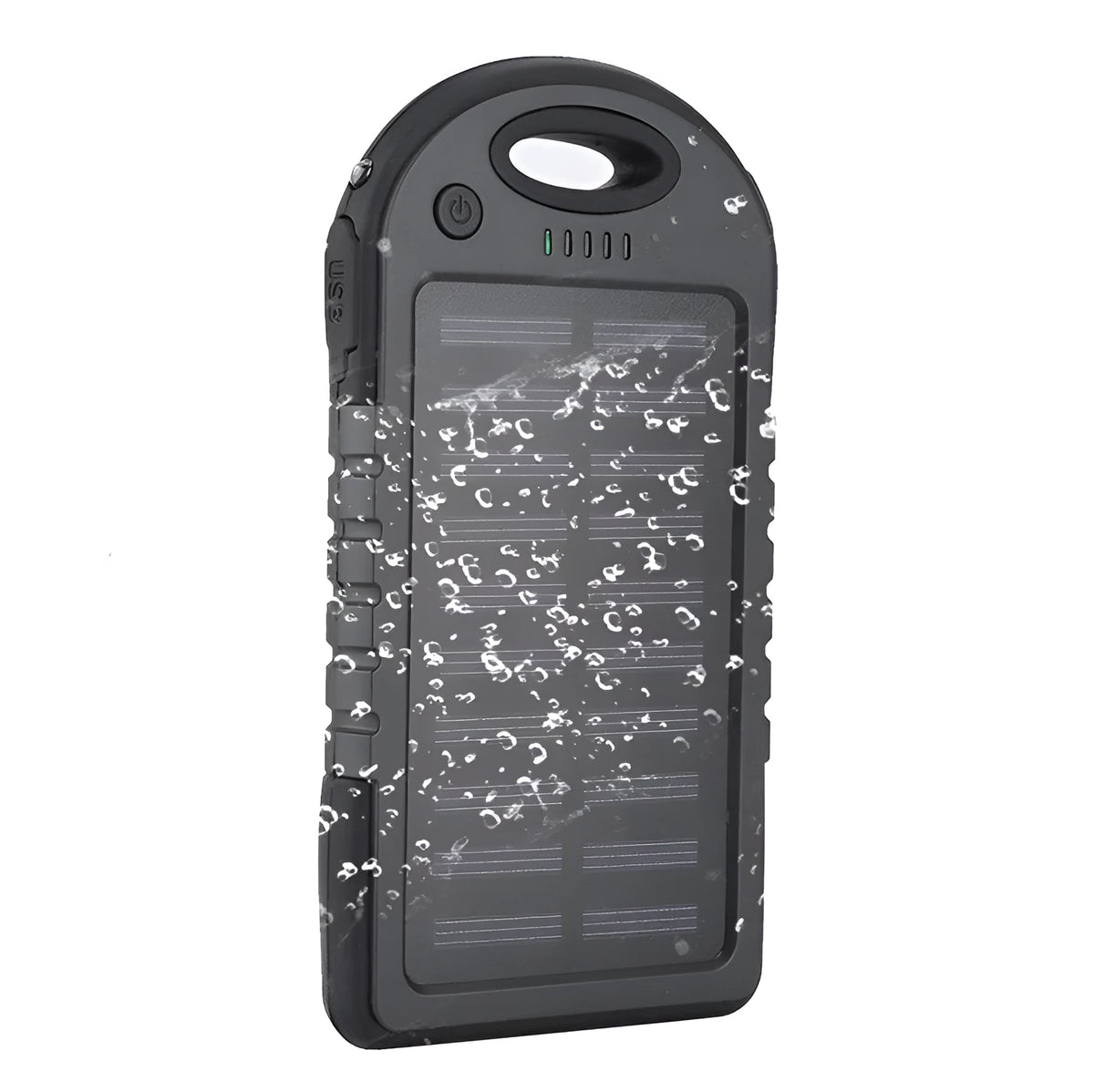 Black portable 4000mAh solar emergency power bank with polymer lithium battery