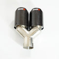 Carbon fibre and stainless steel decorative car exhaust pipe one modified two throat black bright finish