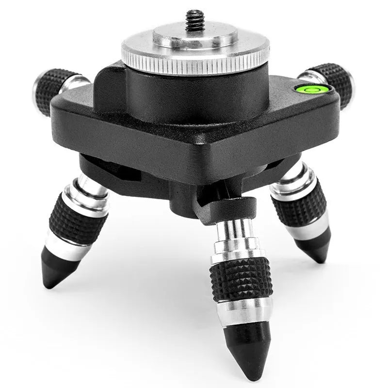 Black aluminium spirit level base with 360-degree angle adjustment for measurement tools