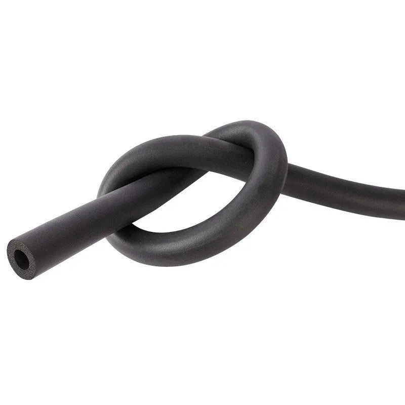 Self-adhesive rubber and plastic pipe insulation tubing in various thicknesses and diameters.