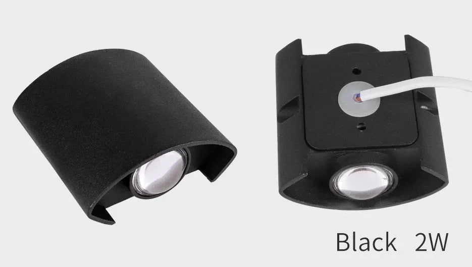 Waterproof LED wall lamp with aluminium shell in white, 60-degree beam angle, outdoor wall mounting