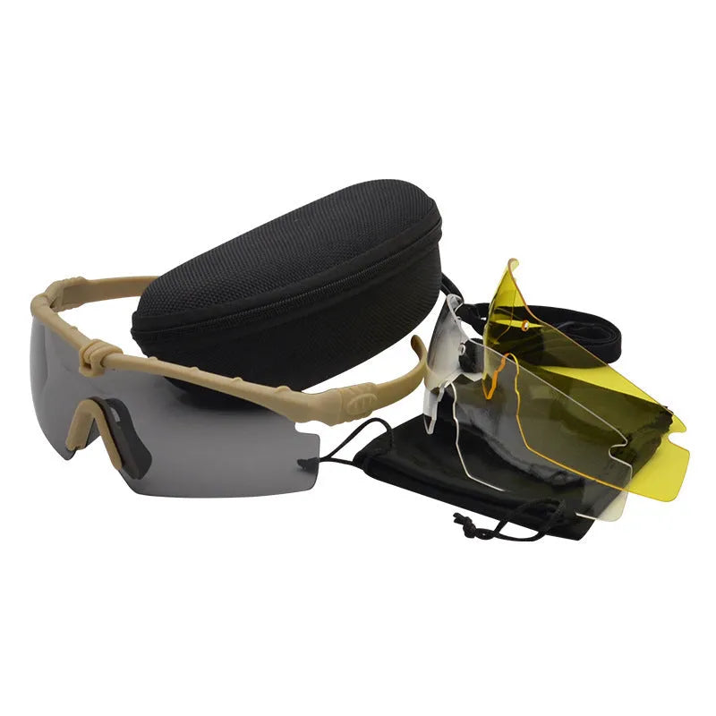 Tactical goggles shooting glasses in black with PC lens and 13 cm temple length