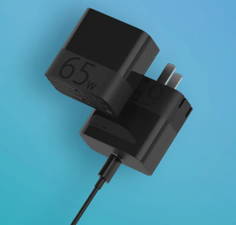 Black ZMI USB-C 65W compact power adapter for laptop charging