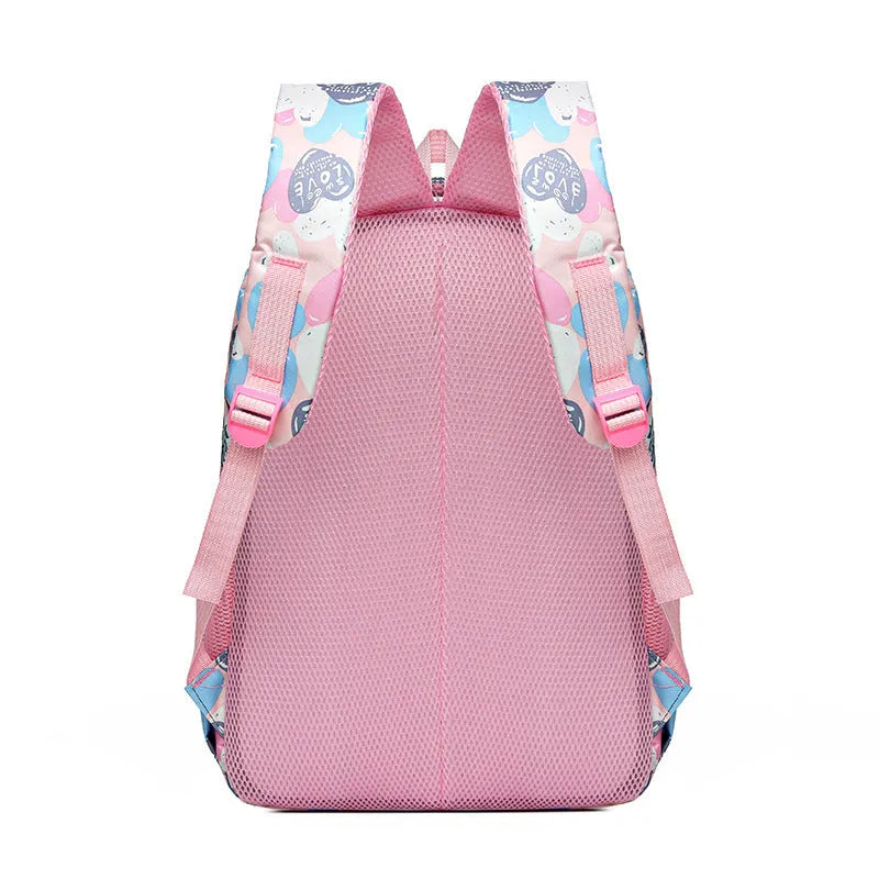 Student backpack with air pillow belt system in blue colour showing large main compartment