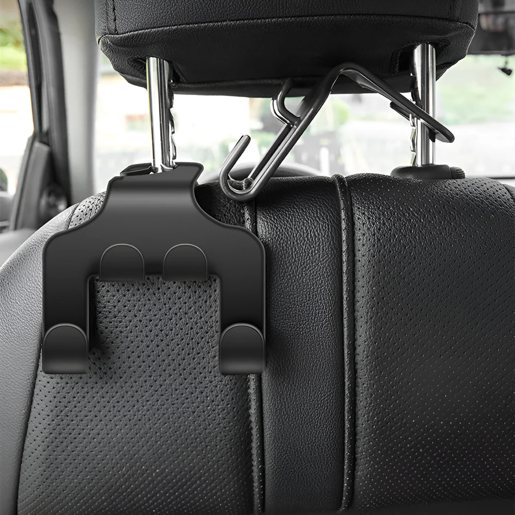 Car multifunction mobile phone holder hook in ABS plastic, 2-piece set for dashboard mounting