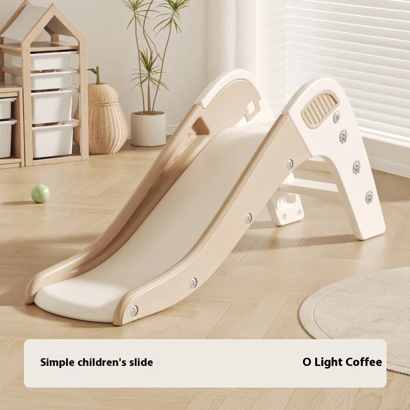 Small plastic baby slide for toddlers in blue, yellow, brown, or grey