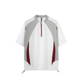 Men's solid colour lightweight polyester casual top shown in black and beige with both sleeve length options.