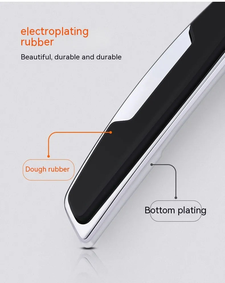 Black plastic silicone car door bumper strips measuring 9.5cm by 2cm in four-piece protective set