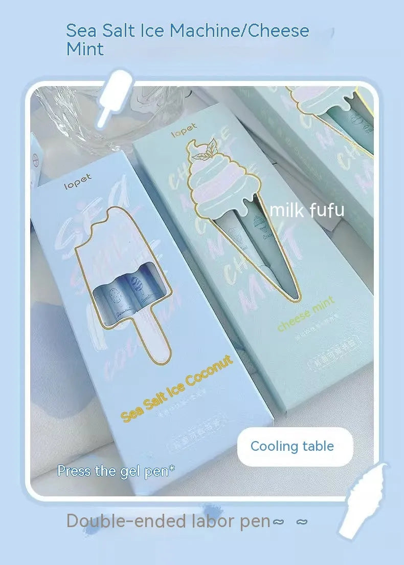 Double-headed fluorescent calligraphy pen with sponge press for student handwriting practice.