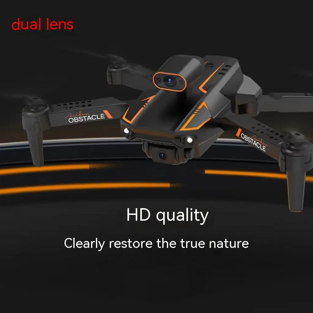 S91 folding obstacle avoidance HD drone in Matte Black with expanded arms and camera