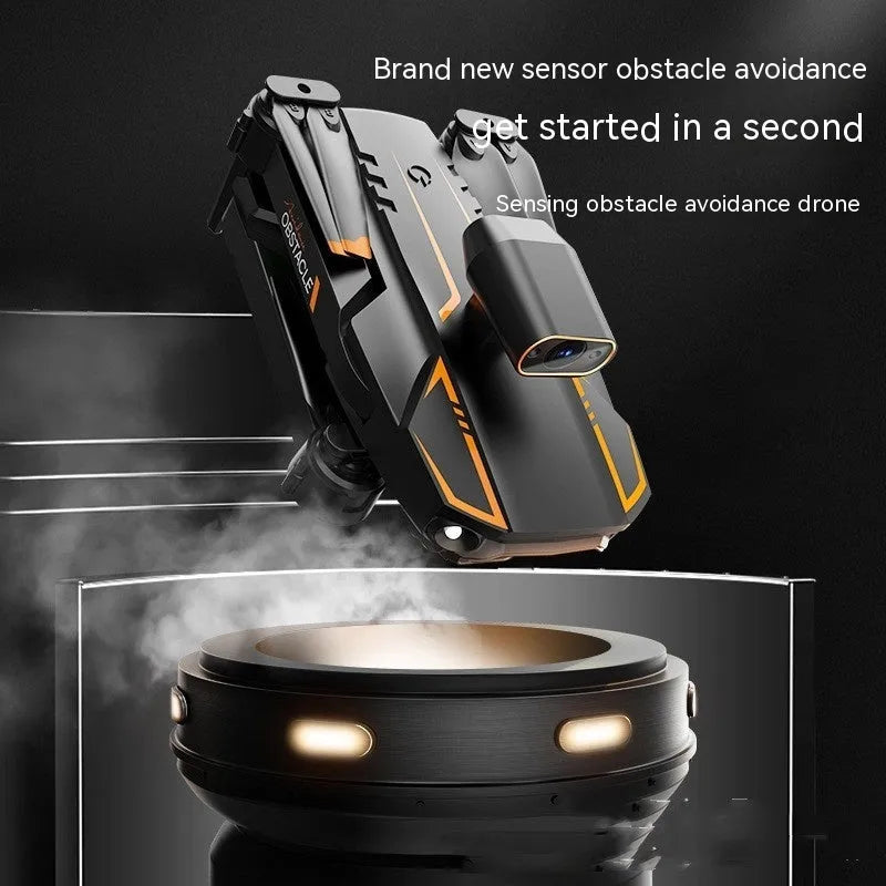 S91 folding obstacle avoidance HD drone in Matte Black with expanded arms and camera