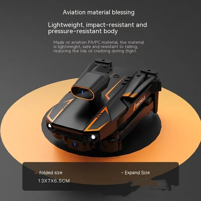 S91 folding obstacle avoidance HD drone in Matte Black with expanded arms and camera