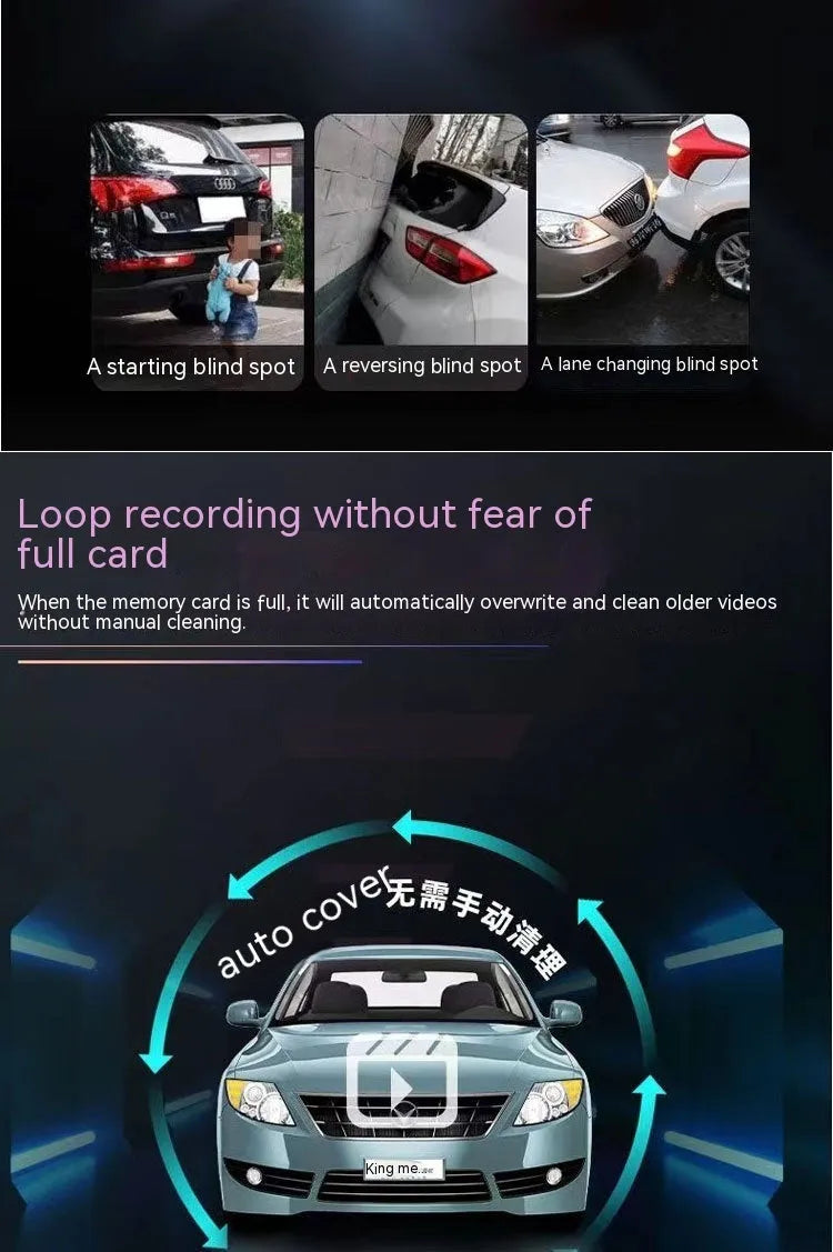 Dual-lens HD driving recorder with 3.5-inch screen mounted in vehicle
