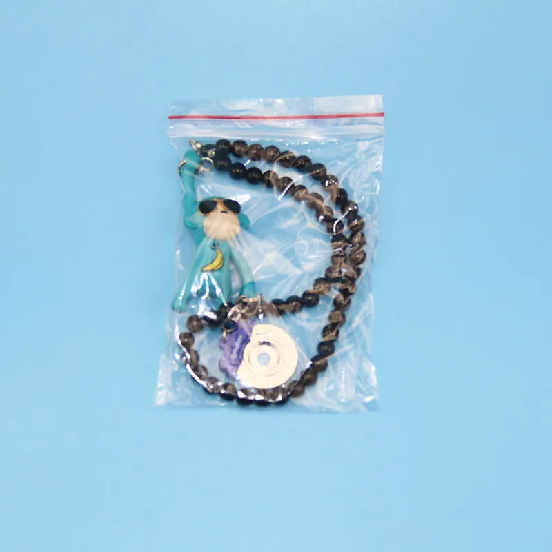 Hip-hop cartoon monkey pendant with sunglasses for rearview mirror decoration in plastic with colour options
