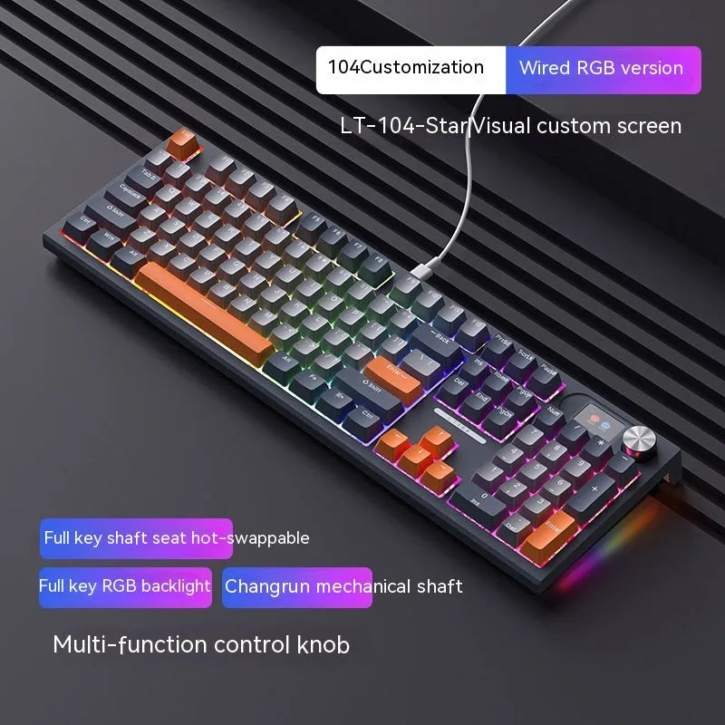 Mechanical keyboard with three connection modes showing Sea and Air Shaft Pro colour variant