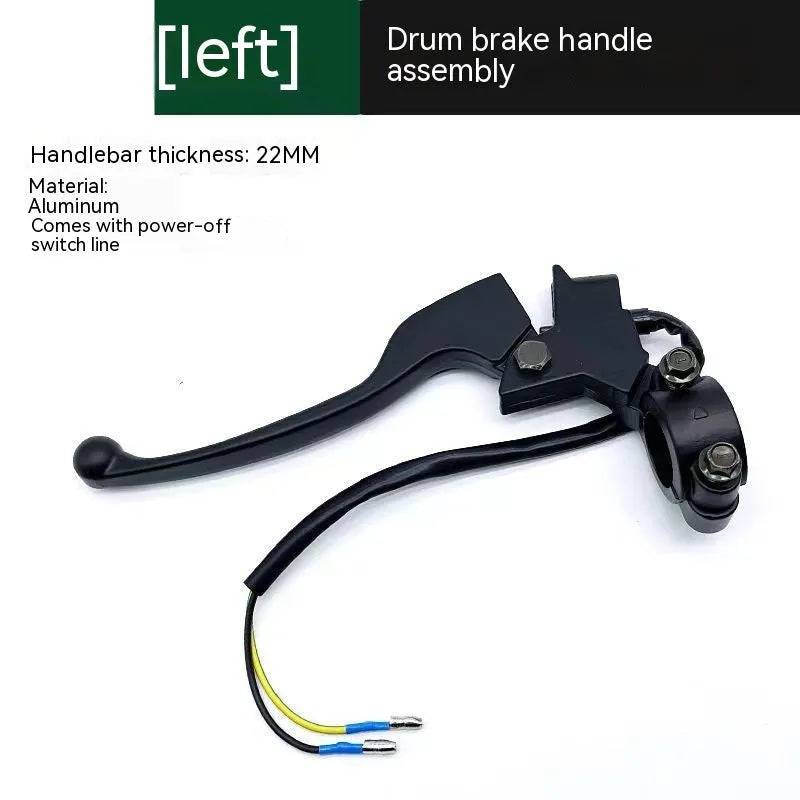 Aluminium alloy power off brake handle assembly with 22mm thick handle and integrated switch line