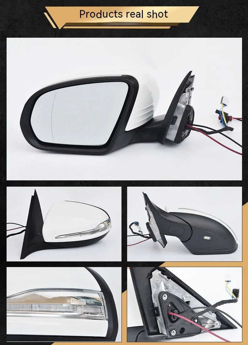 Mercedes-Benz W205 rearview mirror assembly in white black primer ABS construction