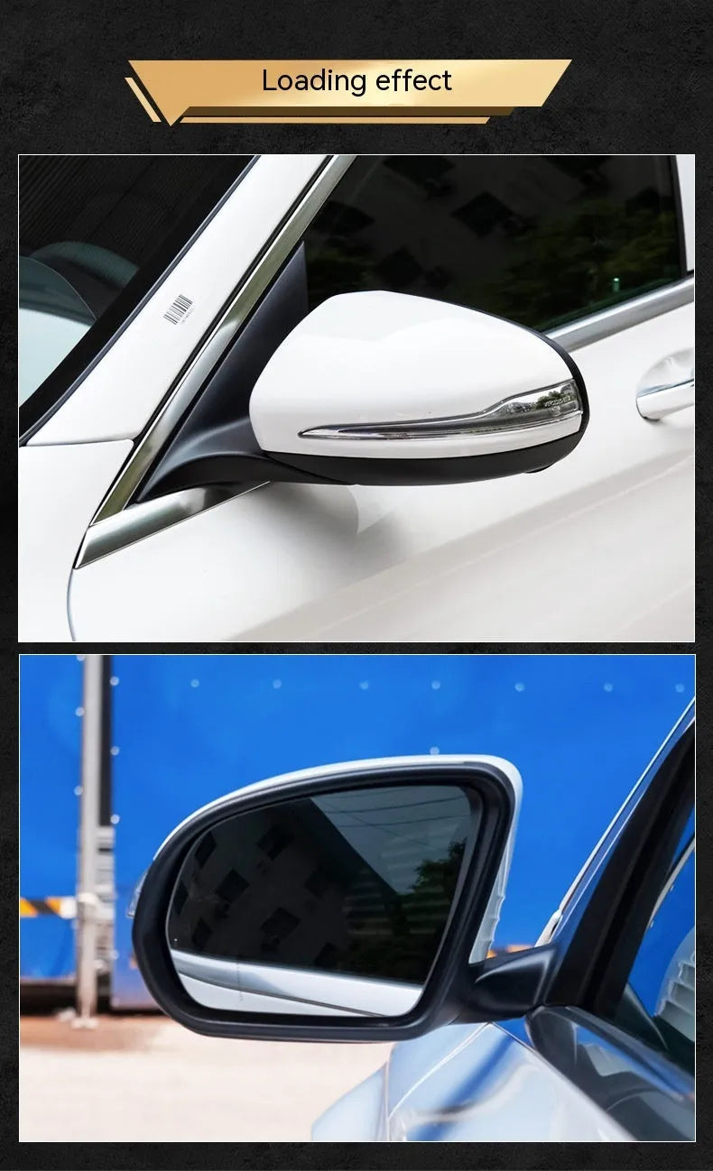 Mercedes-Benz W205 rearview mirror assembly in white black primer ABS construction