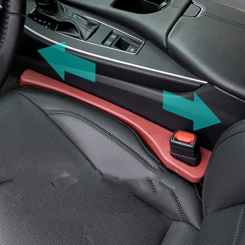 Car seat gap sealing strips in four colour options showing polyresin construction and integrated handle
