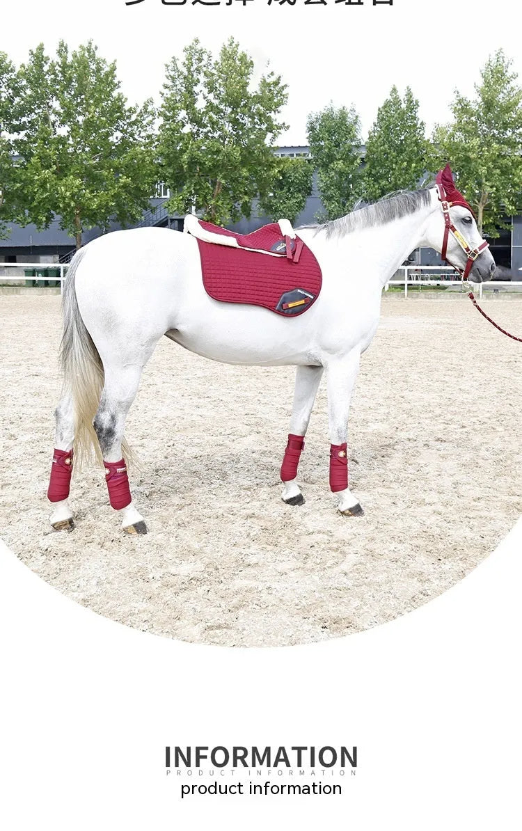 Riding saddle pad for shock absorption and waist protection in equestrian and cycling sports.