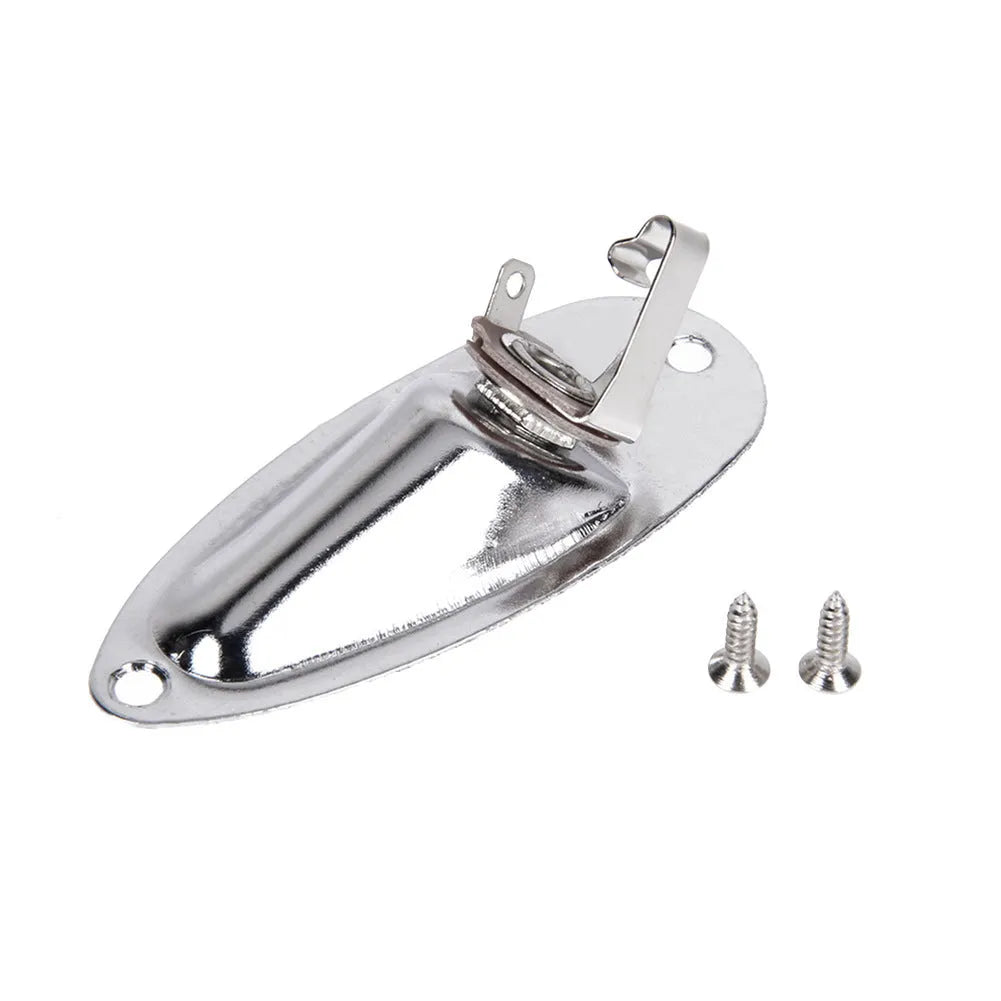 Alloy electric guitar boat socket in black or silver finish with 8.1cm dimensions