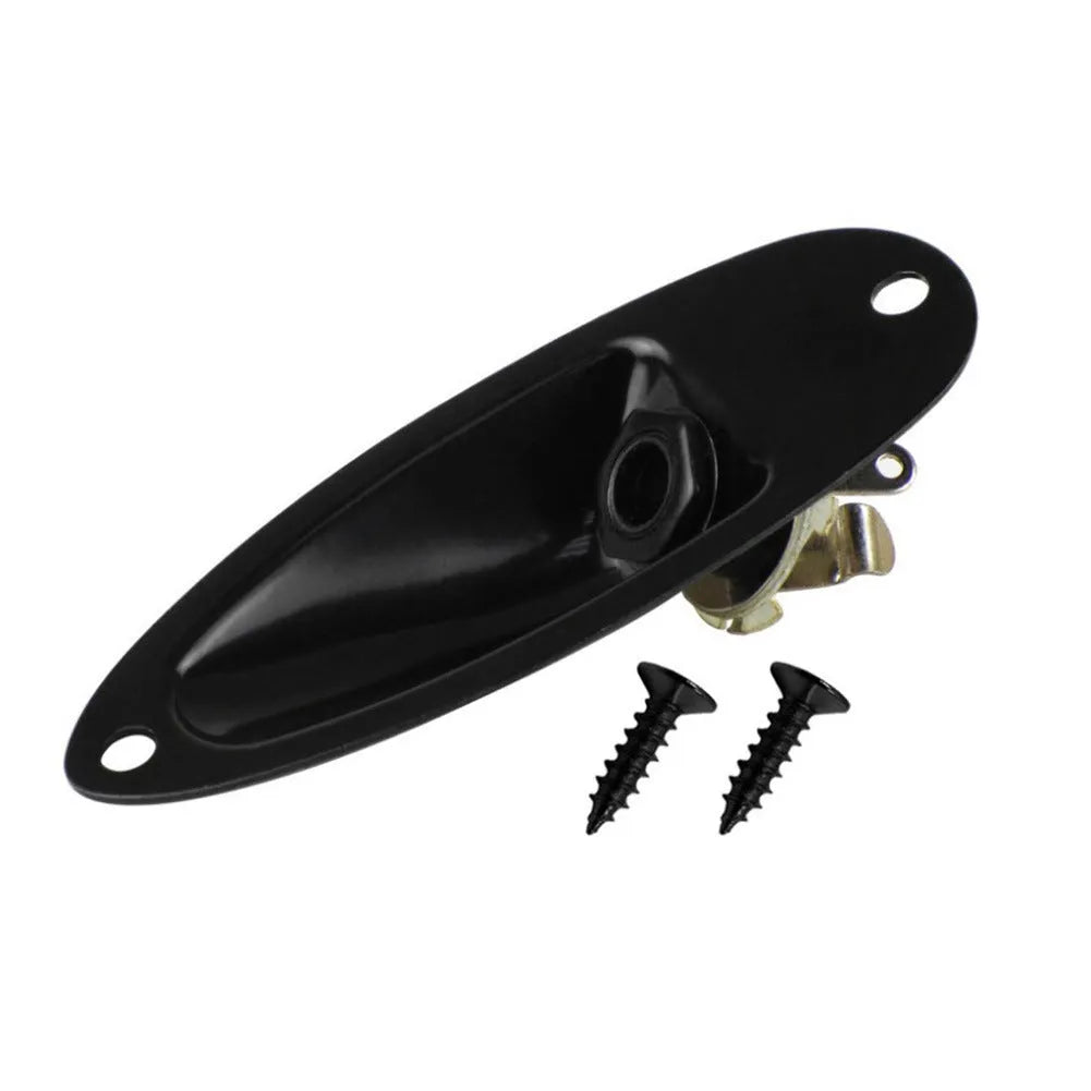 Alloy electric guitar boat socket in black or silver finish with 8.1cm dimensions