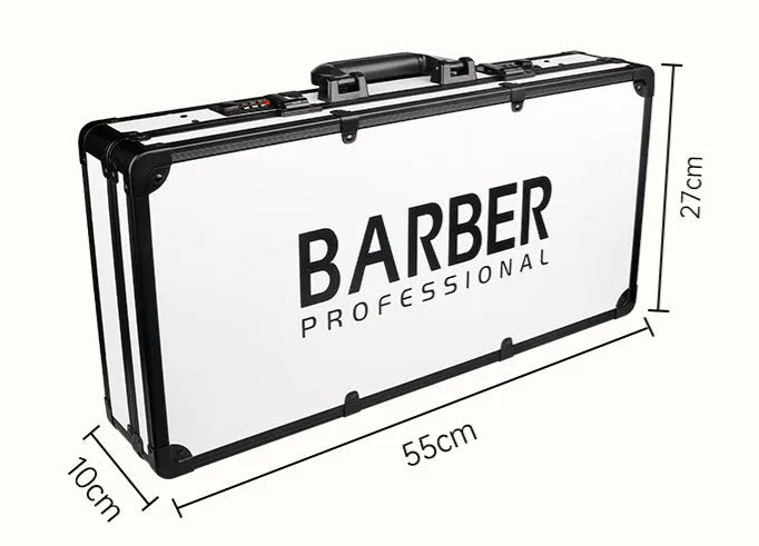 Black hard-shell PVC suitcase for storing hair styling tools like hairdryers and straighteners.