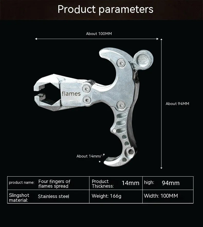 Zinc alloy archery release aid showing metallic finish and two-axis harpoon clip mechanism