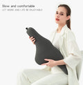 Memory foam car neck pillow in dark grey colour showing U-shaped design for automotive headrest support