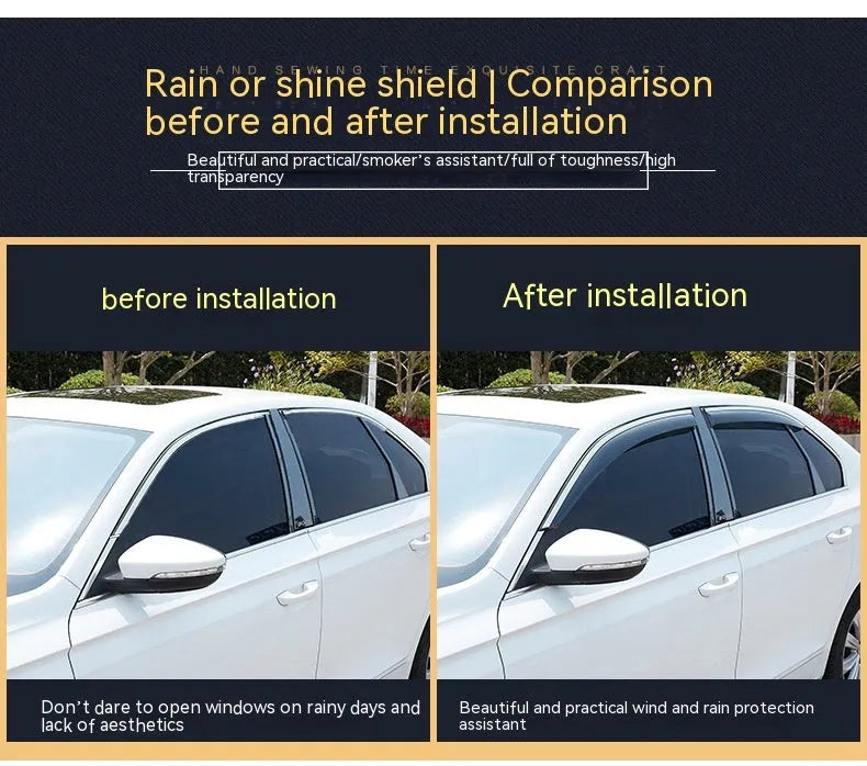 Jeep Wrangler car window rain visor set for 2007-2021 models